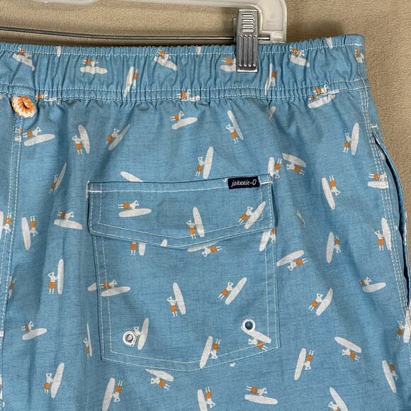 Johnnie O Swim Trunk Mens XXL Blue Arno Half Elastic Surf Short Relaxed Fit - Picture 11 of 14
